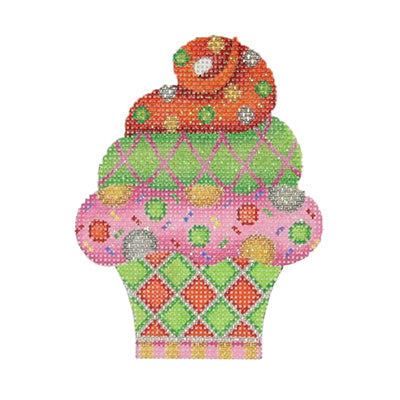 BB 0112 - Cupcake - Green & Red Diamond Pattern