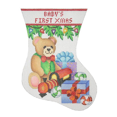 BB 0307 - Baby's First Christmas Mini Stocking - Bear