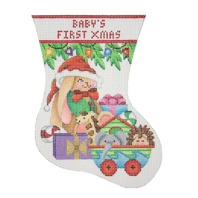 BB 0309 - Baby's First Christmas Mini Stocking - Bunny