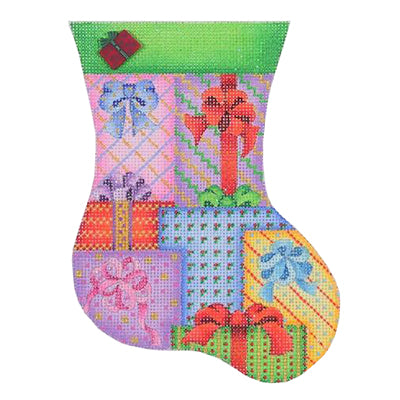 BB 0334 - Mini Stocking - Packages Green Cuff
