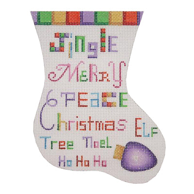BB 0337 - Mini Stocking - Colorful Christmas Words