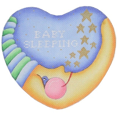 BB 0639 - Baby Sleeping Moon Heart - Blue & Green