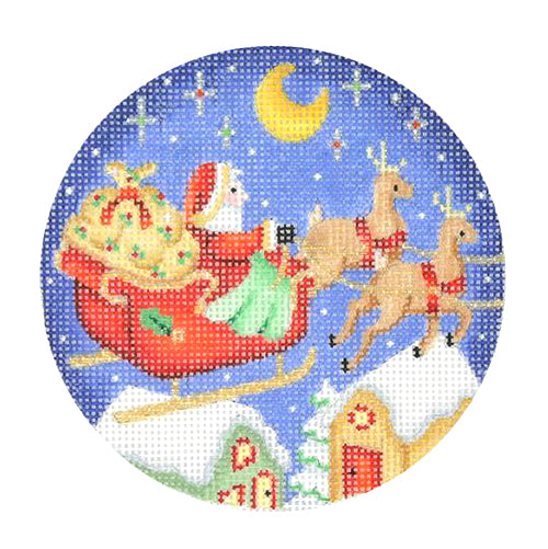 BB 0380 - Snow Scene - Santa on Sleigh with Reindeer