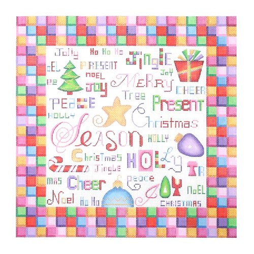 BB 0399 - Colorful Christmas Words Pillow