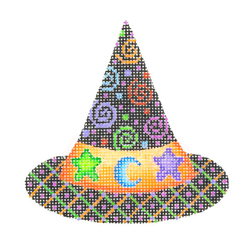 BB 0470 - Black Witch Hat with Swirls