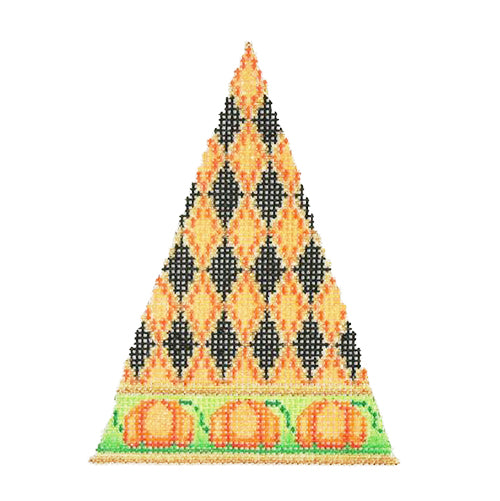 BB 0541 - Halloween Triangle - Diamond Pattern with Pumpkin Border