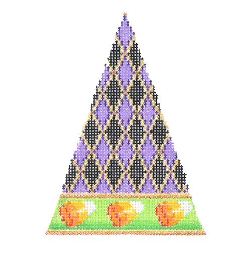 BB 0542 - Halloween Triangle - Diamond Pattern with Candy Corn Border