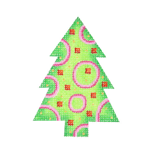 BB 0634 - Mini Tree - Green with Pink Circles