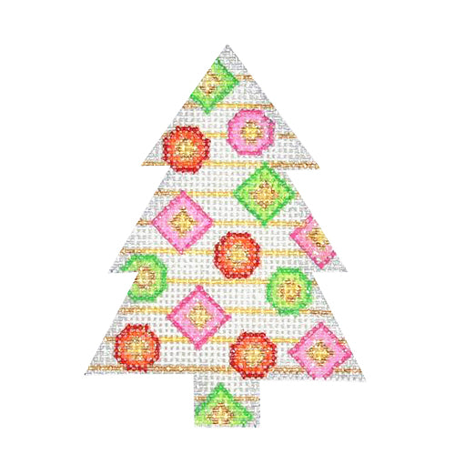 BB 0635 - Mini Tree - Pink with Green & Red Dots