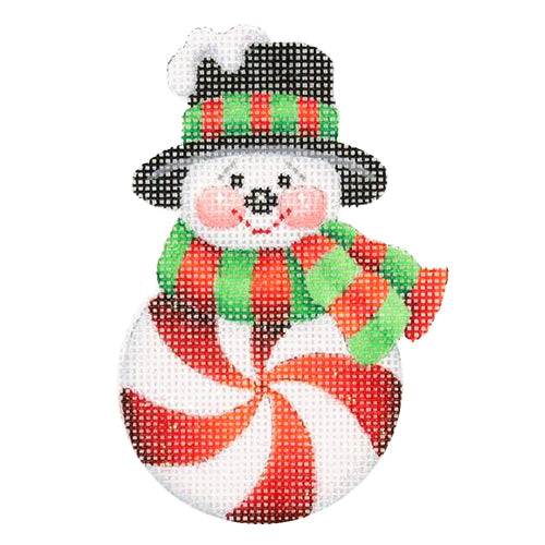 BB 0691 - Snowman Peppermint Red with Black Top Hat