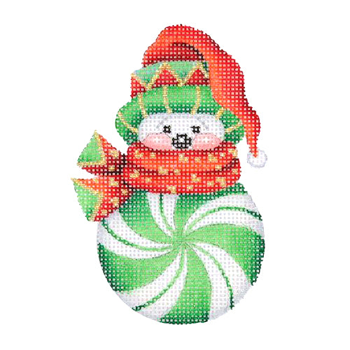 BB 0692 - Snowman Peppermint Green with Red & Green Sock Hat