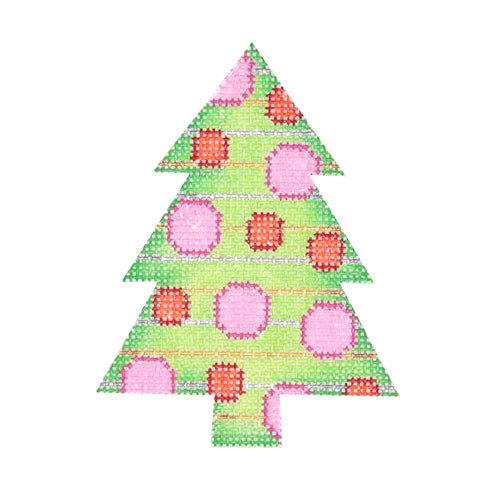 BB 0751 - Mini Tree - Green with Pink & Red Dots