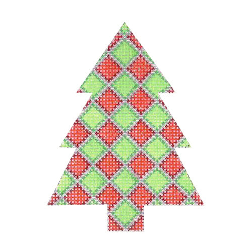 BB 0759 - Mini Tree - Red & Green Diamond Pattern