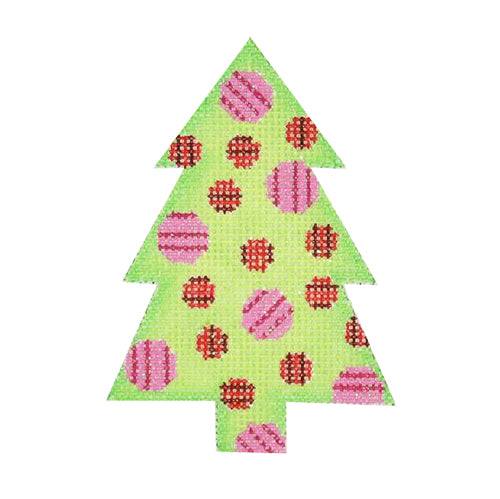 BB 0762 - Mini Tree - Green with Pink & Red Circles