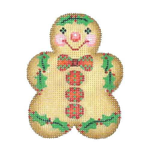 BB 0923 - Gingerbread Boy - Red & Green Bow Tie