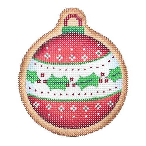 BB 0961 - Red & White Bauble with Holly