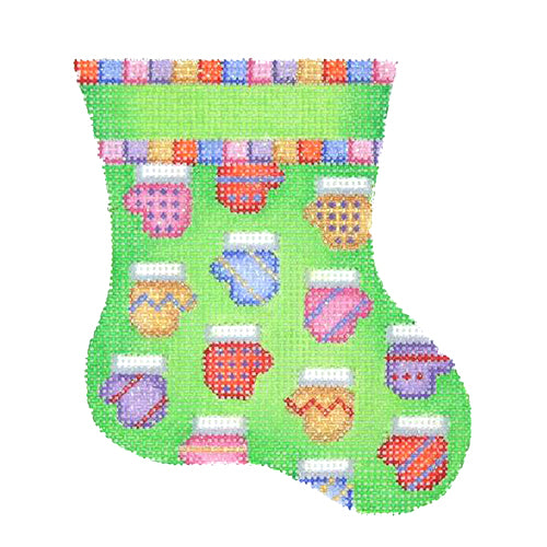 BB 1130 - Mini Stocking - Green with Mittens
