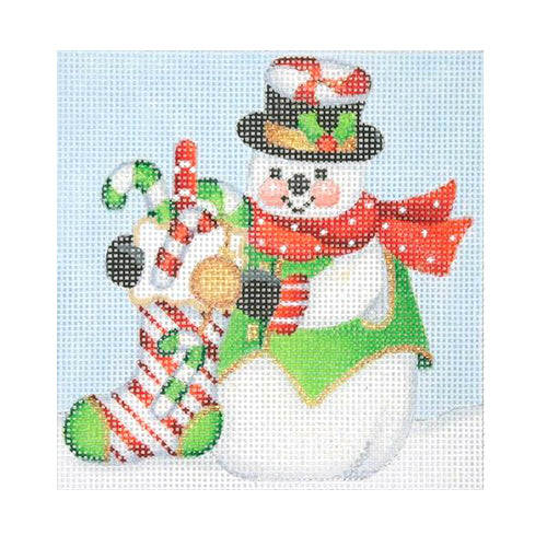 BB 1148 - Snowman Square - Candy Cane Stocking