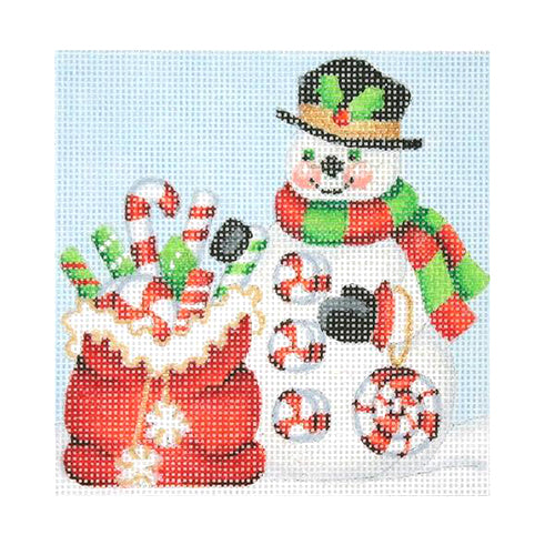 BB 1149 - Snowman Square - Santa Bag with Candy Canes