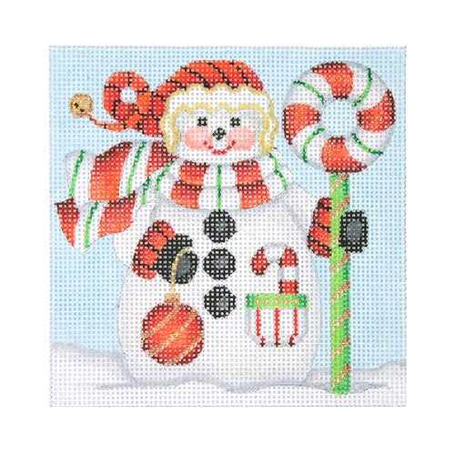 BB 1150 - Snowman Square - Candy Cane Wreath