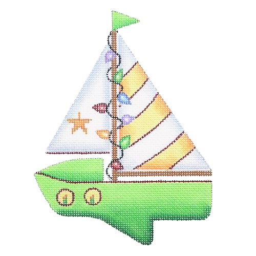 BB 1306 - Christmas by the Sea - Sailboat with Christmas Lights