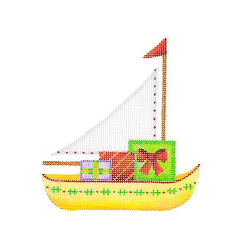 BB 1311 - Christmas by the Sea - Sailboat with Packages