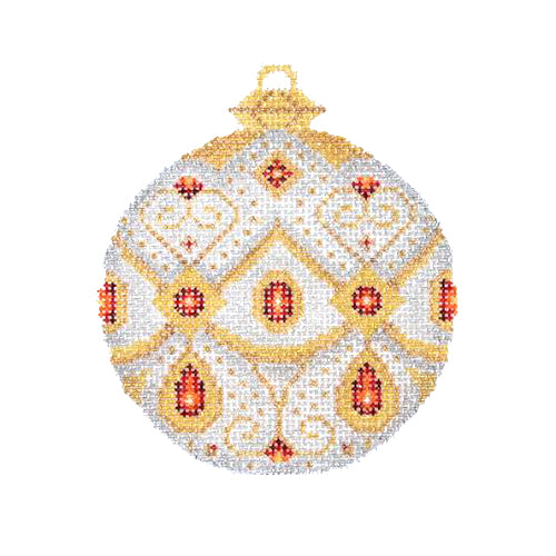 BB 1376 - Jeweled Christmas Ball - Silver & Gold