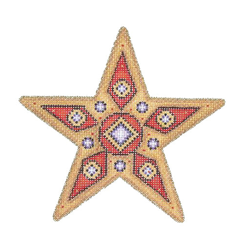 BB 1396 - Jeweled Star - Gold & Red