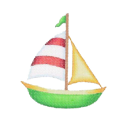 BB 1636 - By the Sea - Red & Green Sailboat