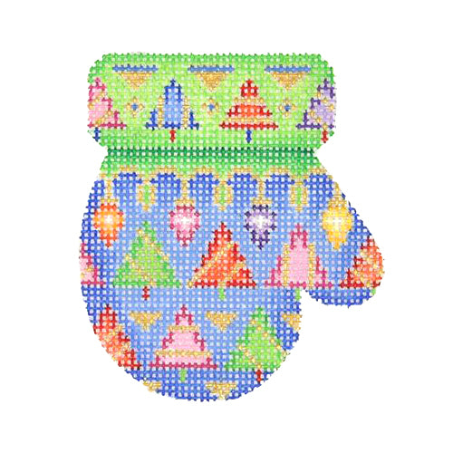 BB 2665 - Mitten - Blue & Green with Lights & Trees (R)