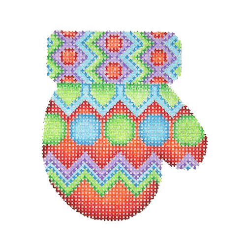 BB 2667 - Mitten - Circles & Zigzag Pattern (R)