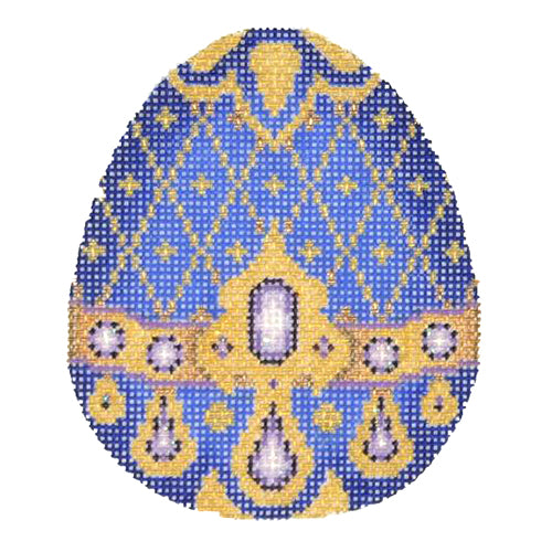 BB 2684 - Jeweled Egg - Royal Blue & Gold