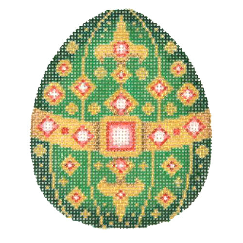 BB 2685 - Jeweled Egg - Green & Gold