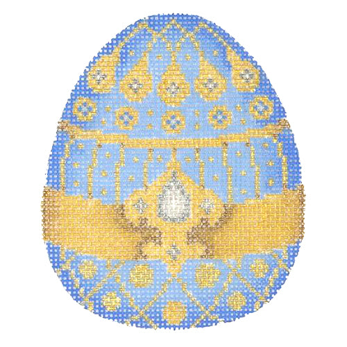BB 2687 - Jeweled Egg - Pale Blue & Gold