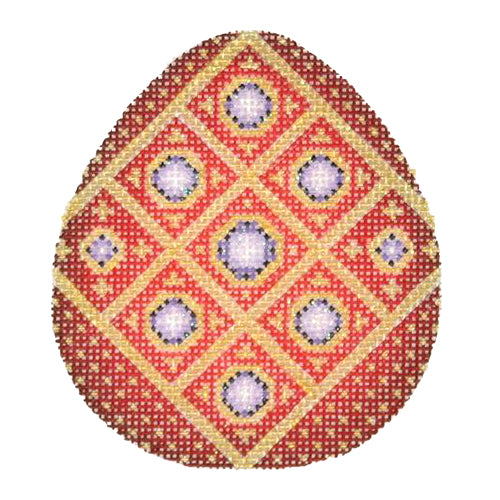 BB 2695 - Jeweled Egg - Red & Gold
