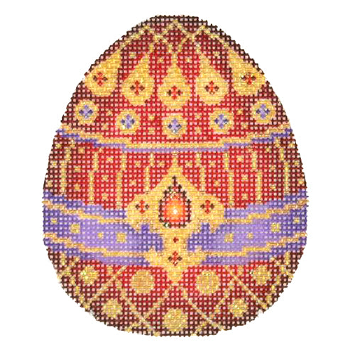BB 2699 - Jeweled Egg - Red, Purple & Gold