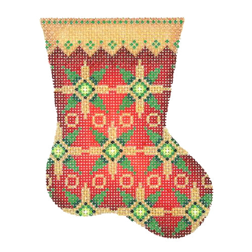 BB 2701 - Mini Stocking - Red with Green Jewels