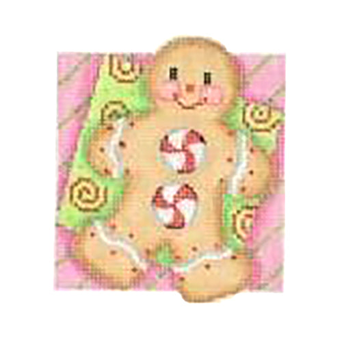 BB 2735 - Double Patterned Squares Ornament - Gingerbread Man