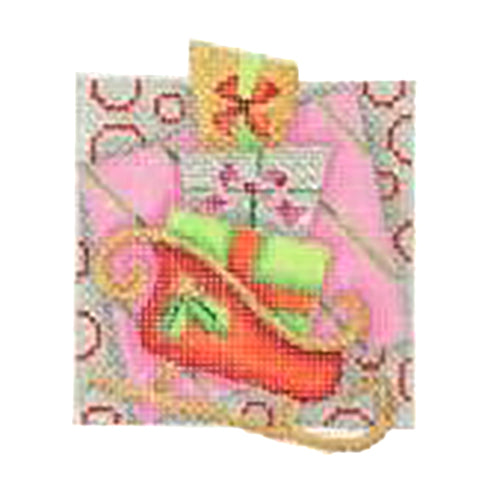 BB 2736 - Double Patterned Squares Ornament - Sleigh
