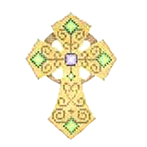 BB 2744 - Cross - Gold with Scrollwork
