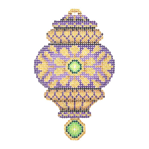 BB 2789 - Jeweled Christmas Ball - Purple & Gold