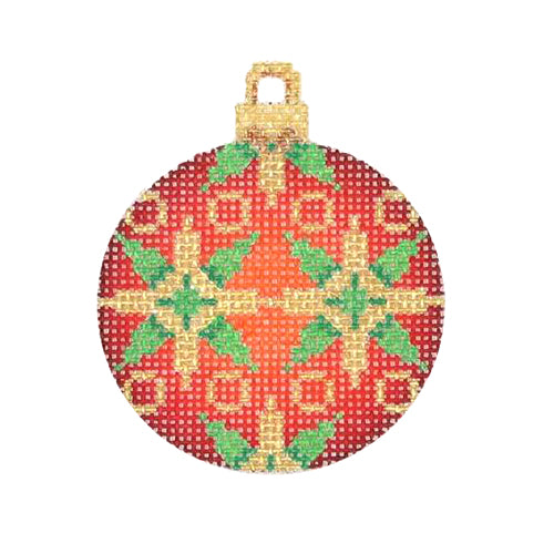 BB 3010 - Mini Christmas Ball -  Red, Green & Gold Pattern