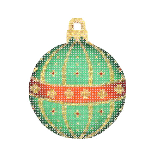 BB 3023 - Mini Christmas Ball - Red, Green & Gold Pattern