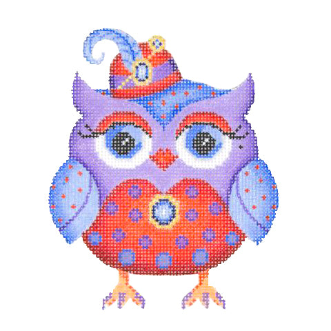 BB 3030 - Owl - Red Hat with Feather