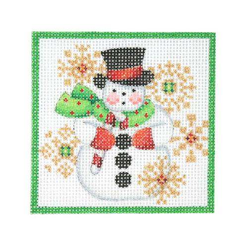BB 3176 - Square Ornament - Snowman & Snowflakes