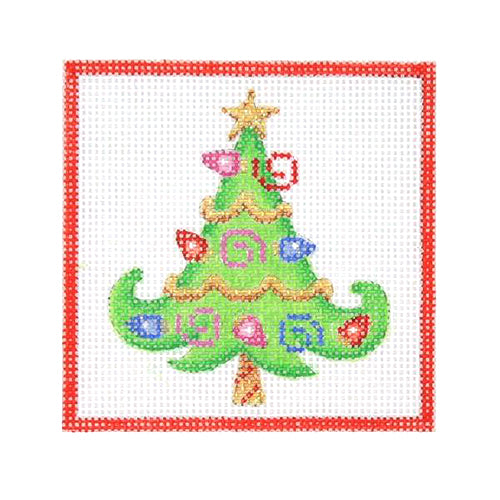 BB 3186 - Square Ornament - Tree with Christmas Lights
