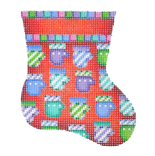 BB 6001 - Mini Stocking - Red with Mittens