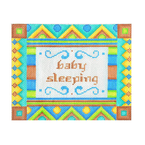 BB 6041 - Baby Sleeping Sign - Brown & Blue Shapes
