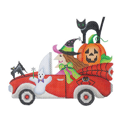 BB 6032 - Halloween Car - Witch in Red Sports Car