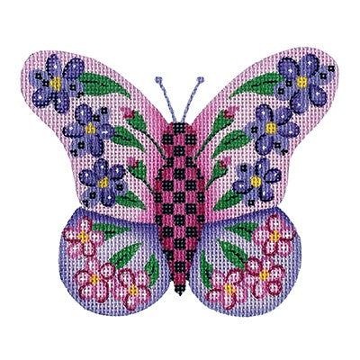BB 3158 - Butterfly - Pink & Purple with Purple & Pink Flowers